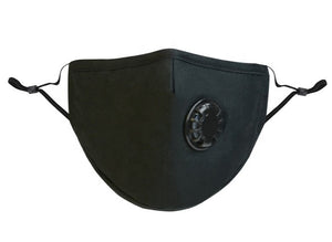 Highly Breathable Black one Valve Cotton Mask - PRL Co in Los Angeles