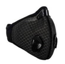 Load image into Gallery viewer, View of Black Two Valve Mask Adjustable Velcro Closure For a Snug Fit
